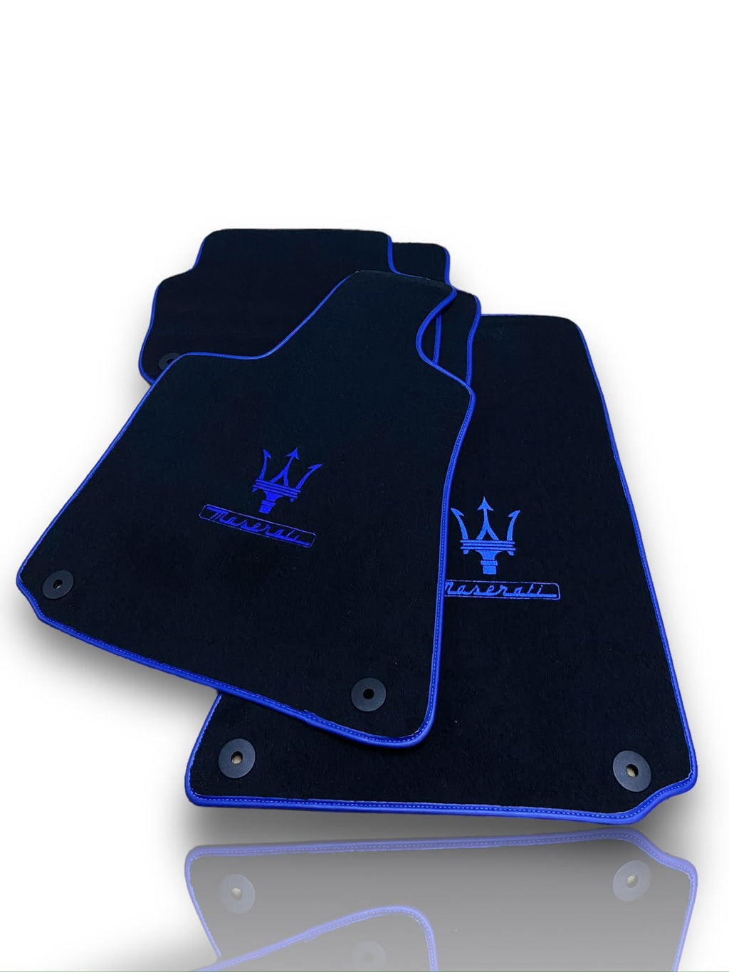 Maserati GranTurismo Sportline (2009-2019) Custom Fit Floor Mats Trofeo Blue - Complete Set Overview | Class Car Design