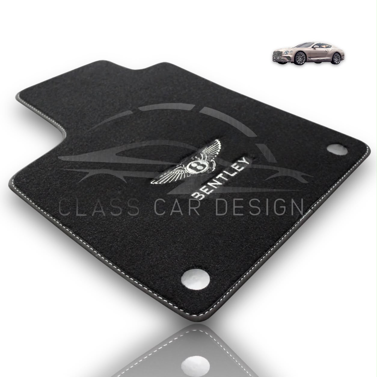 Bentley Arnage T (1998-2009) Custom Fit Floor Mats Mulliner Black - Complete Set Overview | Class Car Design
