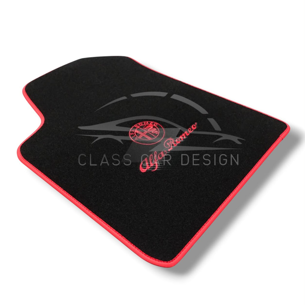 Alfa Romeo 155 (1992-2008) Custom Fit Floor Mats Red Edging - Complete Set Overview | Class Car Design