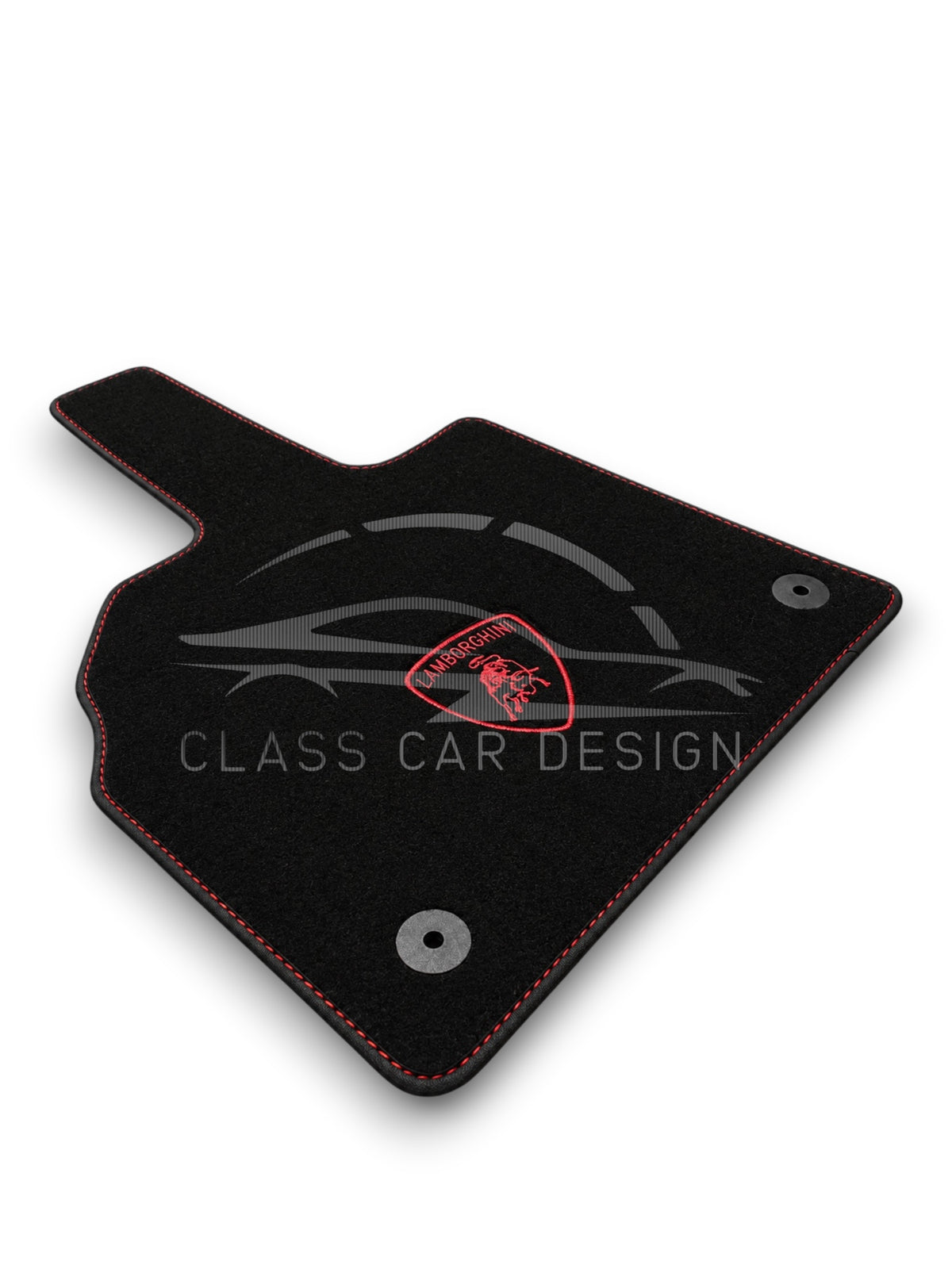 Lamborghini Urus Custom Fit Floor Mats Crest Red Stitching - Complete Set Overview | Class Car Design