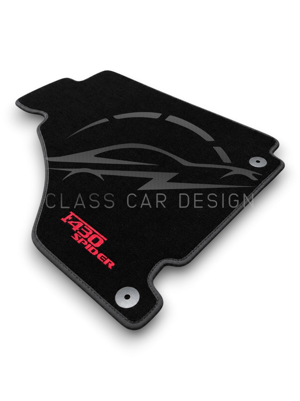 Ferrari F430 (2004-2009) Custom Fit Floor Mats Spider Red Stitching - Complete Set Overview | Class Car Design