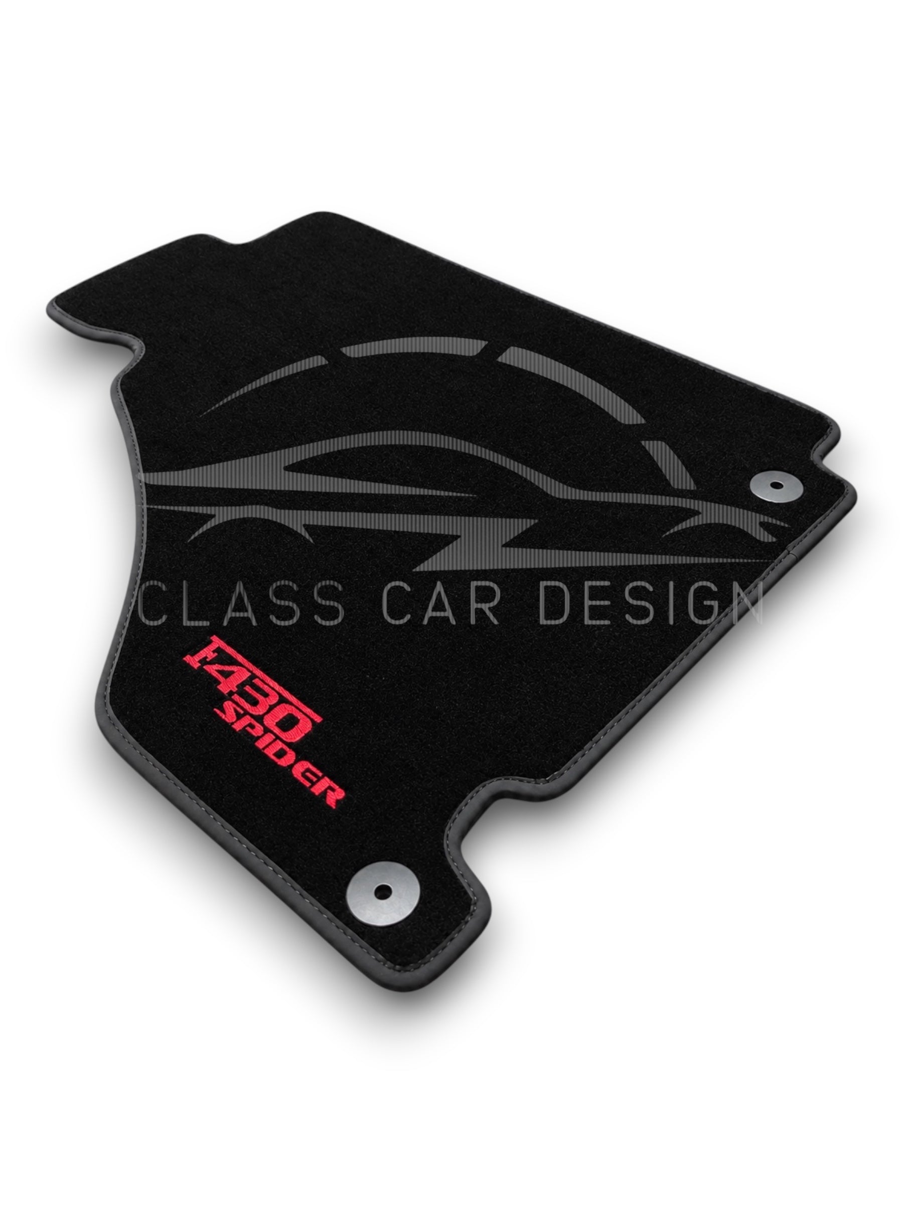 Ferrari F430 (2004-2009) Custom Fit Floor Mats Spider Red Stitching - Complete Set Overview | Class Car Design