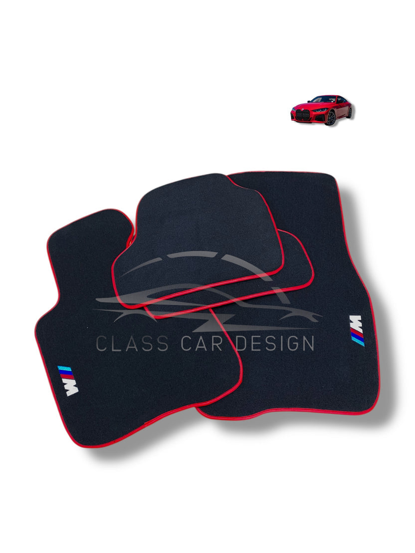 BMW Z3 E36 (1998-2002) Custom Fit Floor Mats M Sport Red Edging - Complete Set Overview | Class Car Design
