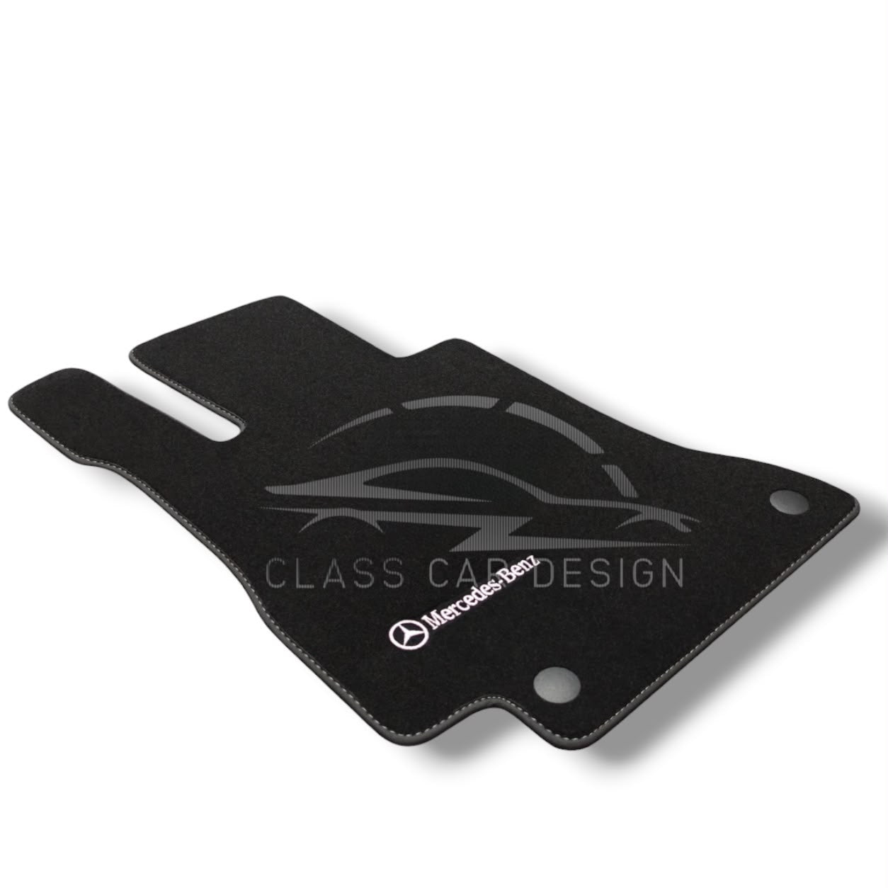 Mercedes-Benz T-Class Custom Fit Floor Mats White Edging - Complete Set Overview | Class Car Design