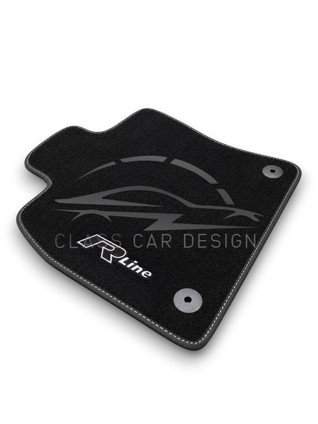 Volkswagen Arteon (2017+) Custom Fit Floor Mats R-Line White Stitching - Complete Set Overview | Class Car Design