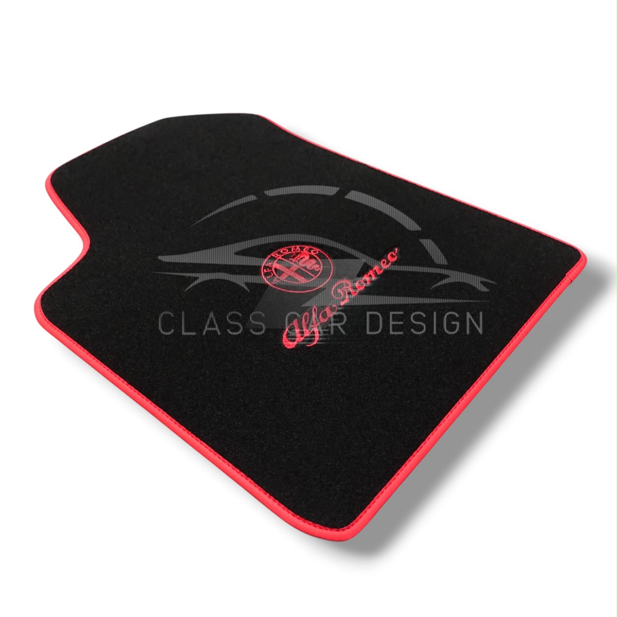 Alfa Romeo 146 (1995-2000) Custom Fit Floor Mats Red Edging - Complete Set Overview | Class Car Design