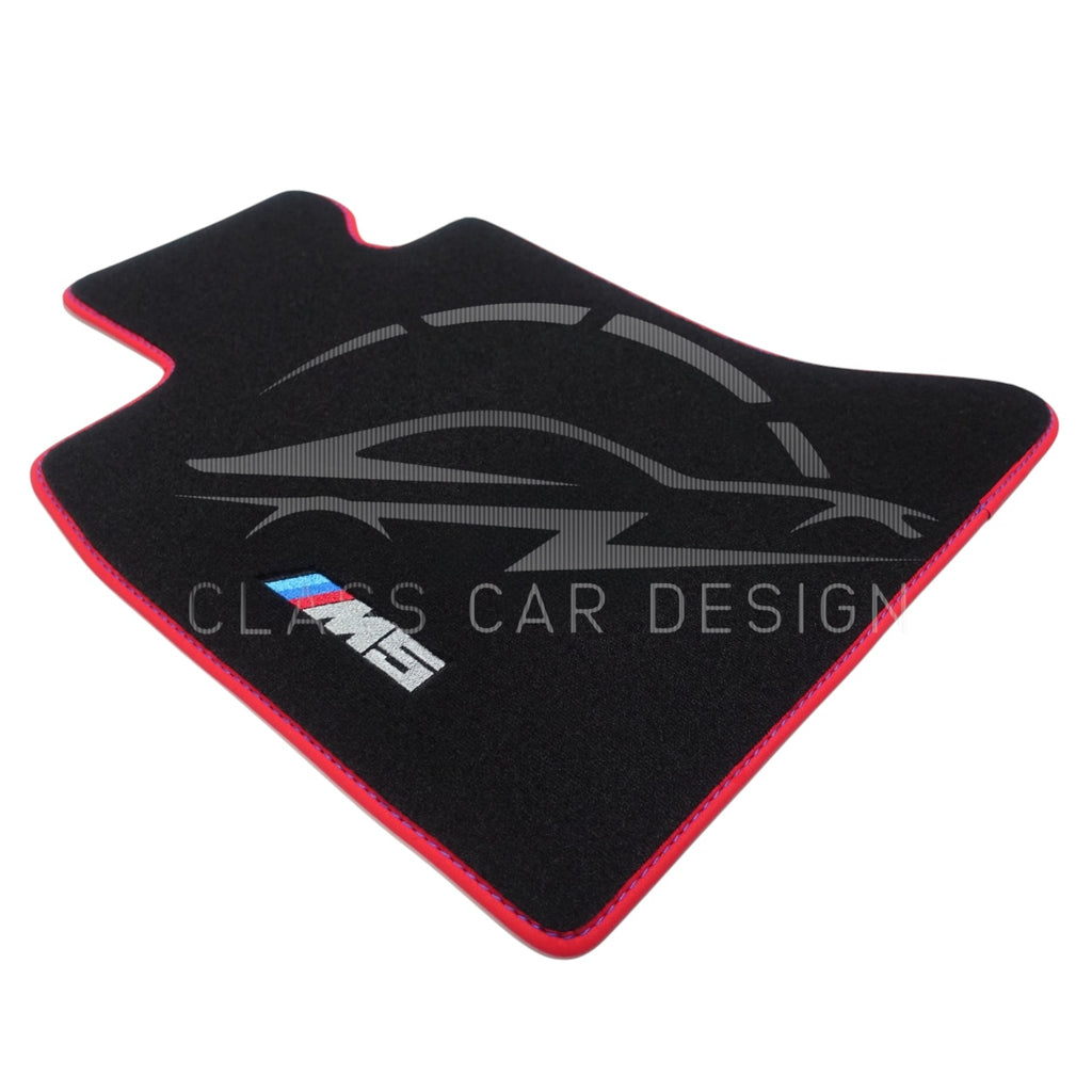 BMW M5 E39 (1998-2003) Custom Fit Floor Mats M Red Edging - Complete Set Overview | Class Car Design