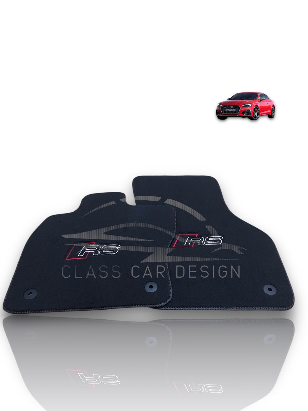 Audi RS 5 B9 2-Door Coupe (2017-2024) Custom Fit Floor Mats RS Edition - Complete Set Overview | Class Car Design
