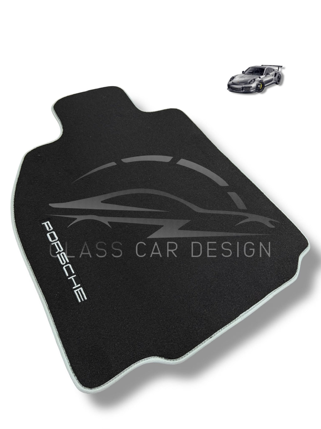 Porsche Cayenne (2018-2023) Custom Fit Floor Mats Blue Edging - Complete Set Overview | Class Car Design