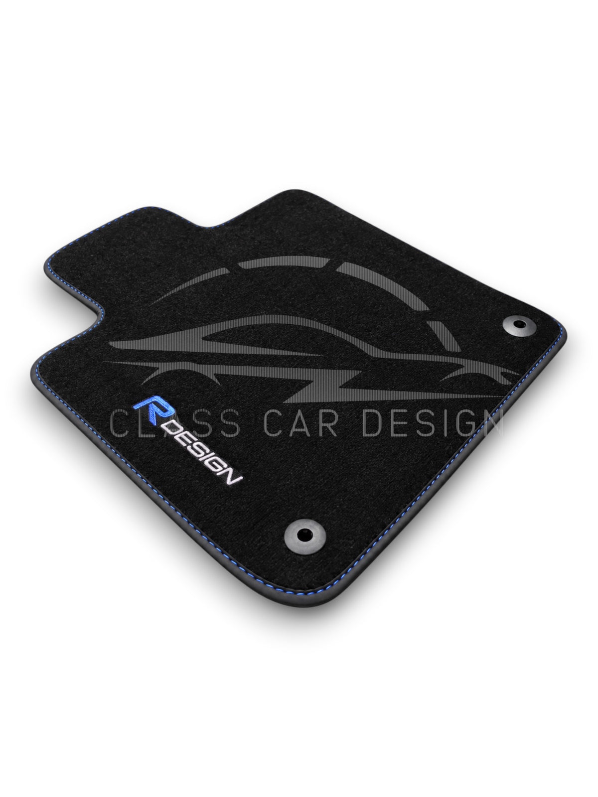 Volvo C30 (2006+) Custom Fit Floor Mats R-Design Blue Stitching - Complete Set Overview | Class Car Design
