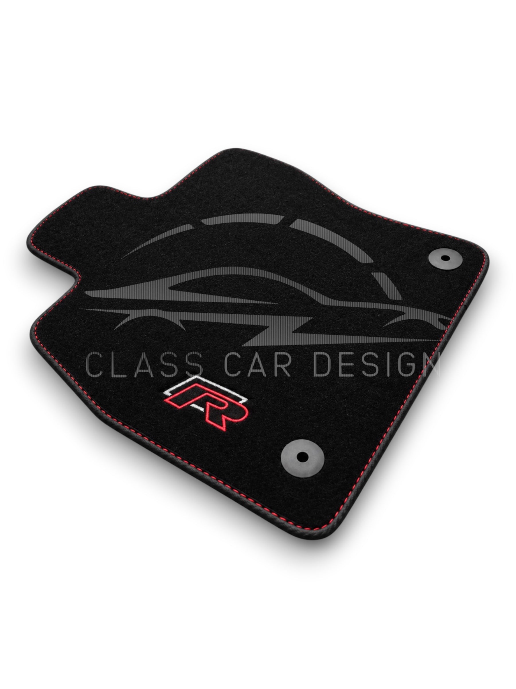 Volkswagen Golf 4 (1997-2004) Custom Fit Floor Mats R Red Stitching - Complete Set Overview | Class Car Design