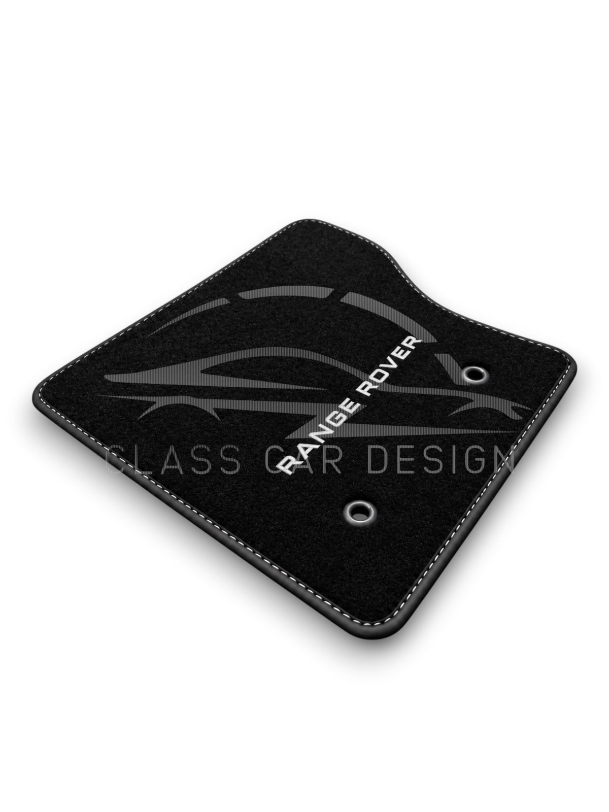 Range Rover Sport L320 Facelift (2010-2013) Custom Fit Floor Mats Emblem White Stitching - Complete Set Overview | Class Car Design