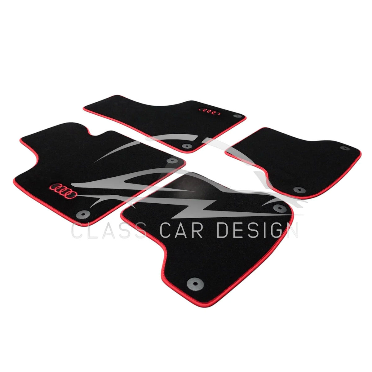 Audi A1 3-door Hatchback (2010-2018) Custom Fit Floor Mats Logo - Full Set Top View | Class Car Design