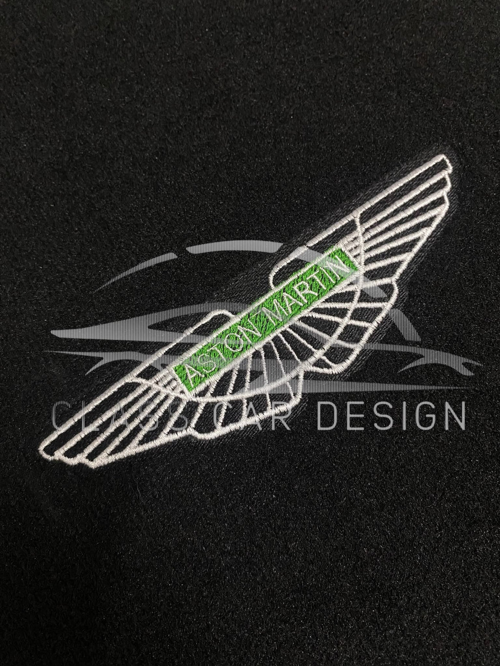 Aston Martin V12 Vanquish (2012-2018) Custom Fit Floor Mats AMR Green - Full Set Top View | Class Car Design
