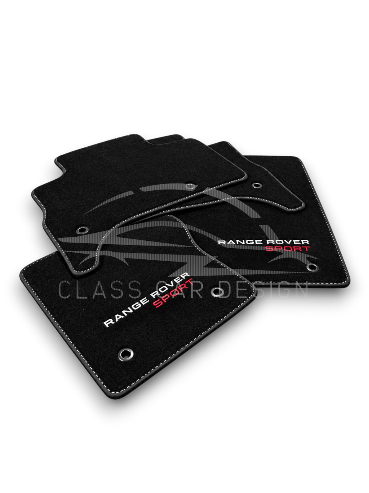 Range Rover Sport L320 Facelift (2010-2013) Custom Fit Floor Mats Sport Emblem - Full Set Top View | Class Car Design