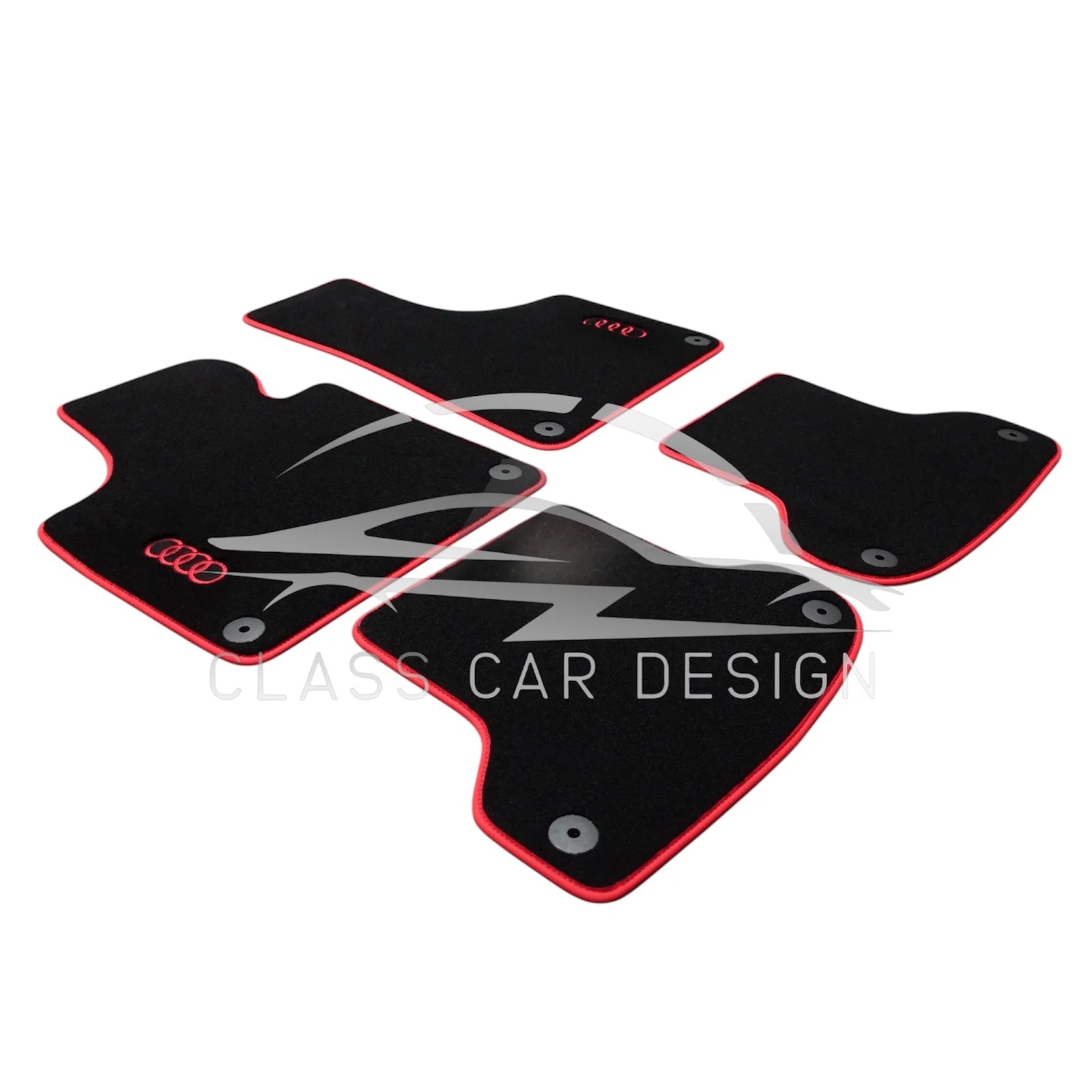 Audi A6 C5 Avant (1997-2002) Custom Fit Floor Mats Logo - Full Set Top View | Class Car Design