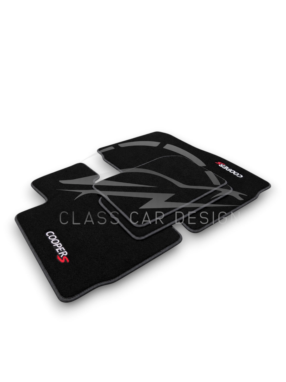 Mini Paceman (2013-2016) Custom Fit Floor Mats S Emblem - Full Set Top View | Class Car Design