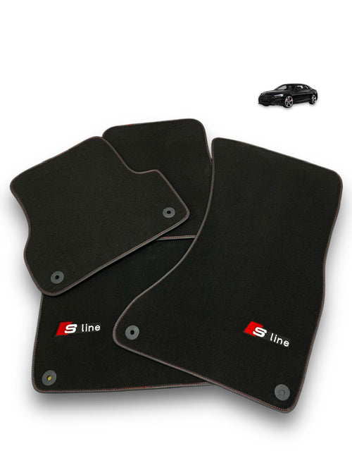 Audi A3 5-door Sedan (2013-2020) Custom Fit Floor Mats S-Line - Full Set Top View | Class Car Design