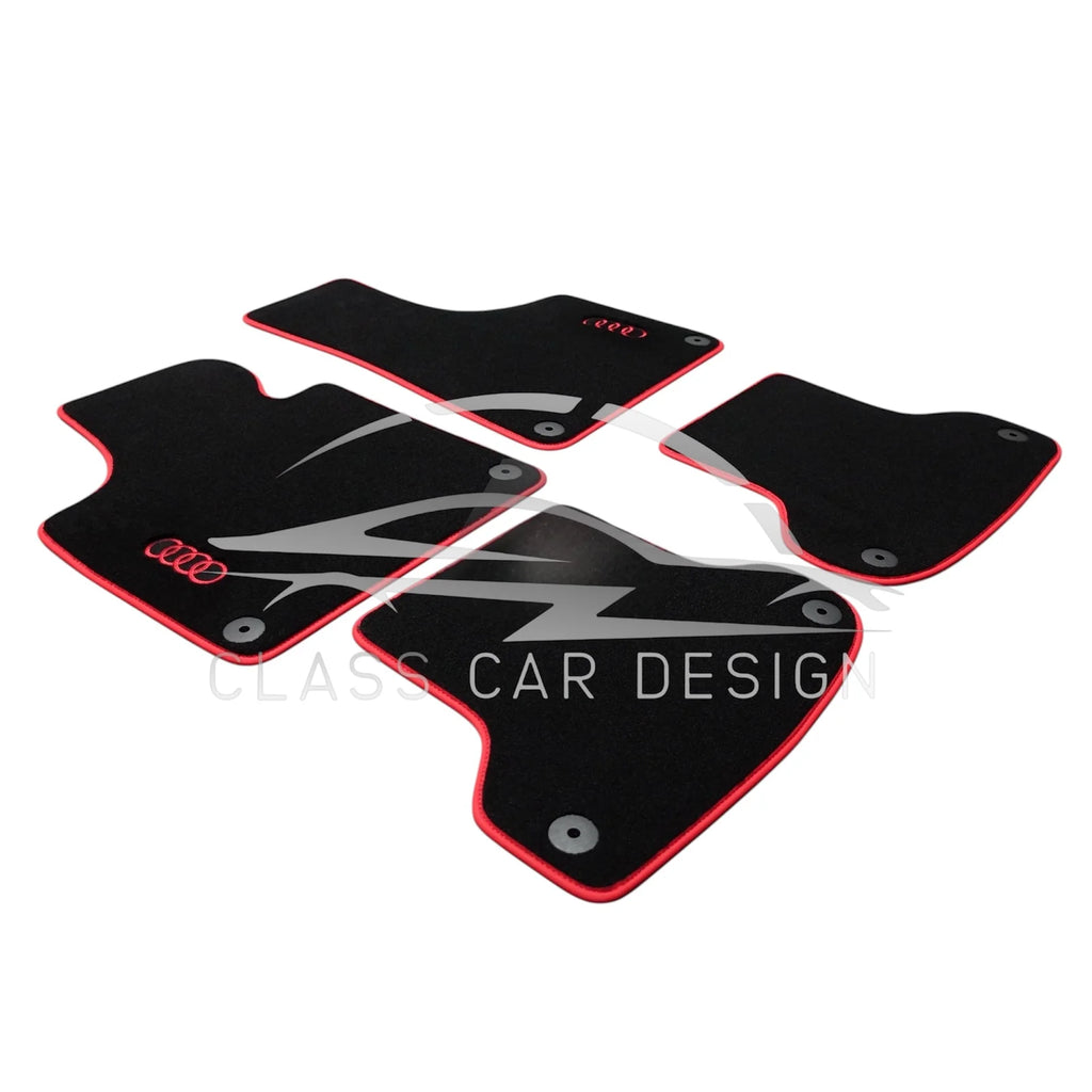 Audi Q3 F3 (2018-2024) Custom Fit Floor Mats Logo - Full Set Top View | Class Car Design