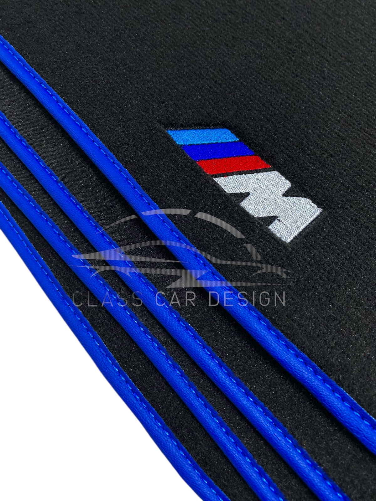 BMW 1 Series F40 (2020-2023) Custom Fit Floor Mats M Sport Blue Edging - Full Set Top View | Class Car Design