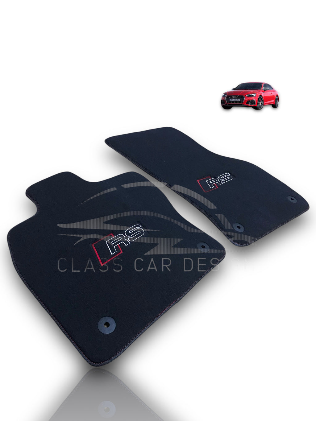 Audi RS 3 8Y 5-Door Sportback (2021-2024) Custom Fit Floor Mats RS Edition - Full Set Top View | Class Car Design