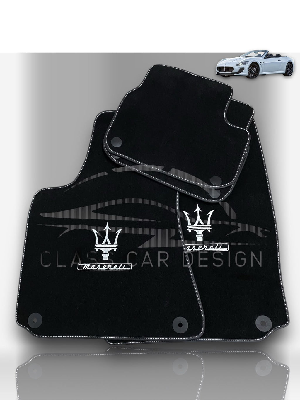Maserati Coupe (2002-2007) Custom Fit Floor Mats Trofeo White - Front Floor Mats | Class Car Design