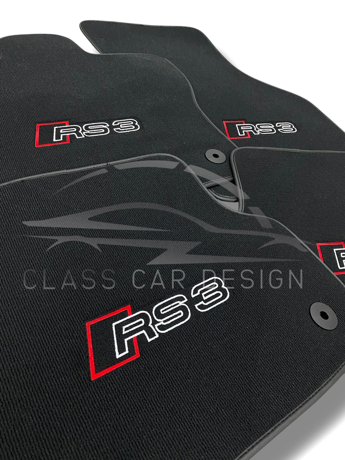 Audi RS 3 8Y 4-Door Sedan (2021-2024) Custom Fit Floor Mats Black Edging - Front Floor Mats | Class Car Design