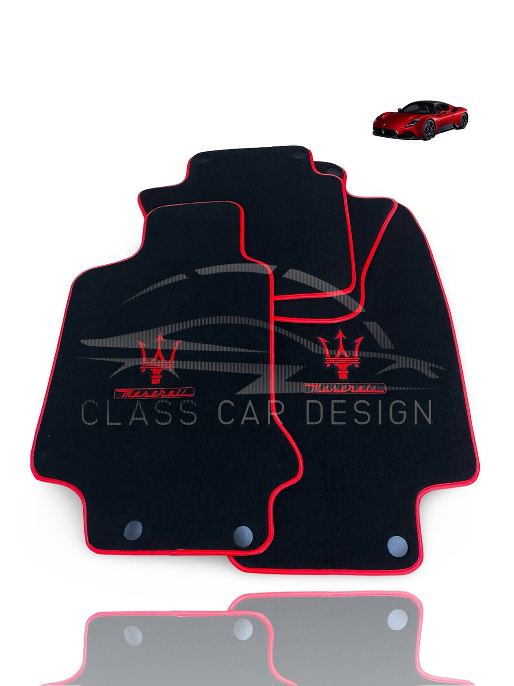 Maserati Coupe (2002-2007) Custom Fit Floor Mats Trofeo Red - Front Floor Mats | Class Car Design
