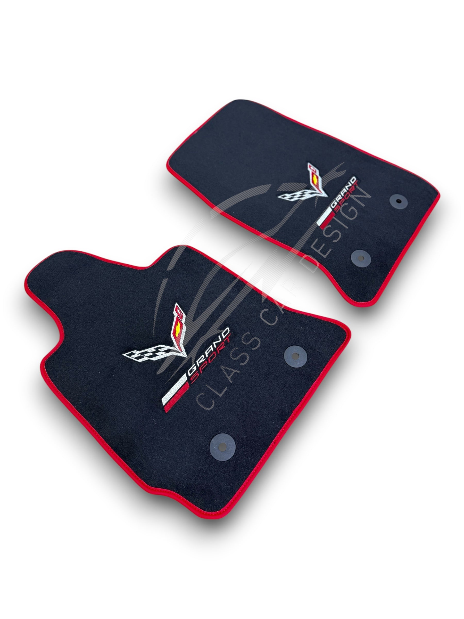 Chevrolet Corvette C5 (1997-2004) Custom Fit Floor Mats Grand Sport Red Edging - Front Floor Mats | Class Car Design