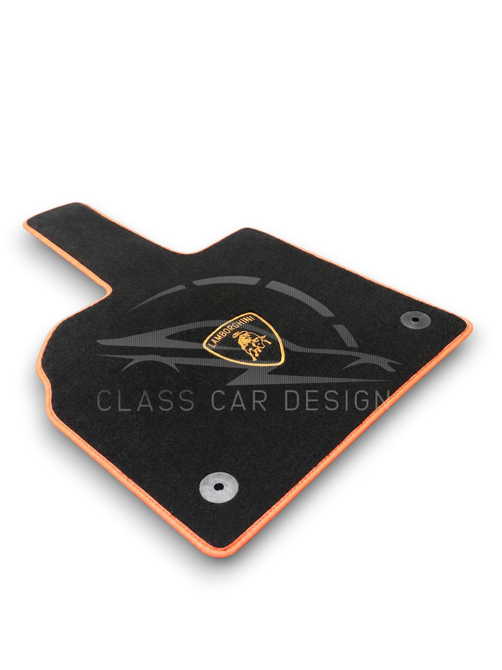 Lamborghini Countach Custom Fit Floor Mats Crest Red Stitching - Front Floor Mats | Class Car Design