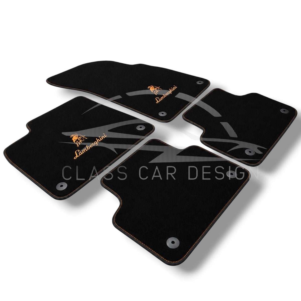 Lamborghini Centenario Custom Fit Floor Mats Gold Emblem - Front Floor Mats | Class Car Design