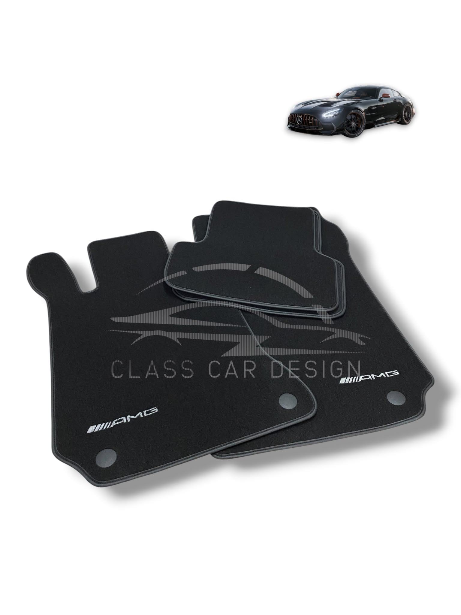 Mercedes-Benz E-Class A207 Convertible (2010-2013) Custom Fit Floor Mats AMG Red - Front Floor Mats | Class Car Design