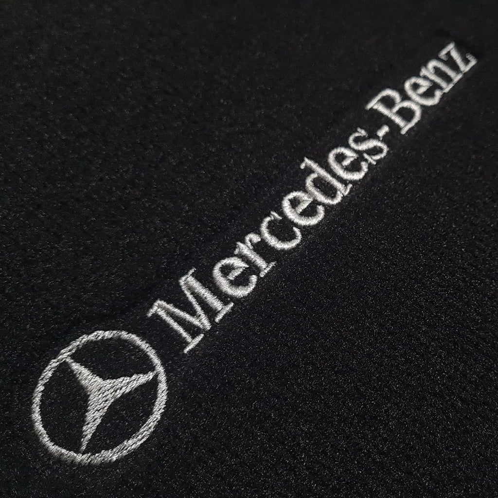 Mercedes-Benz CLK-Class C208 Coupe (1997-2002) Custom Fit Floor Mats White Edging - Front Floor Mats | Class Car Design