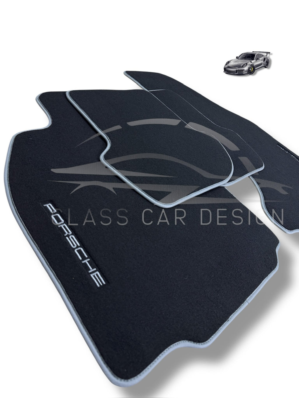 Porsche 986 Boxster (1996-2004) Custom Fit Floor Mats Blue Edging - Front Floor Mats | Class Car Design