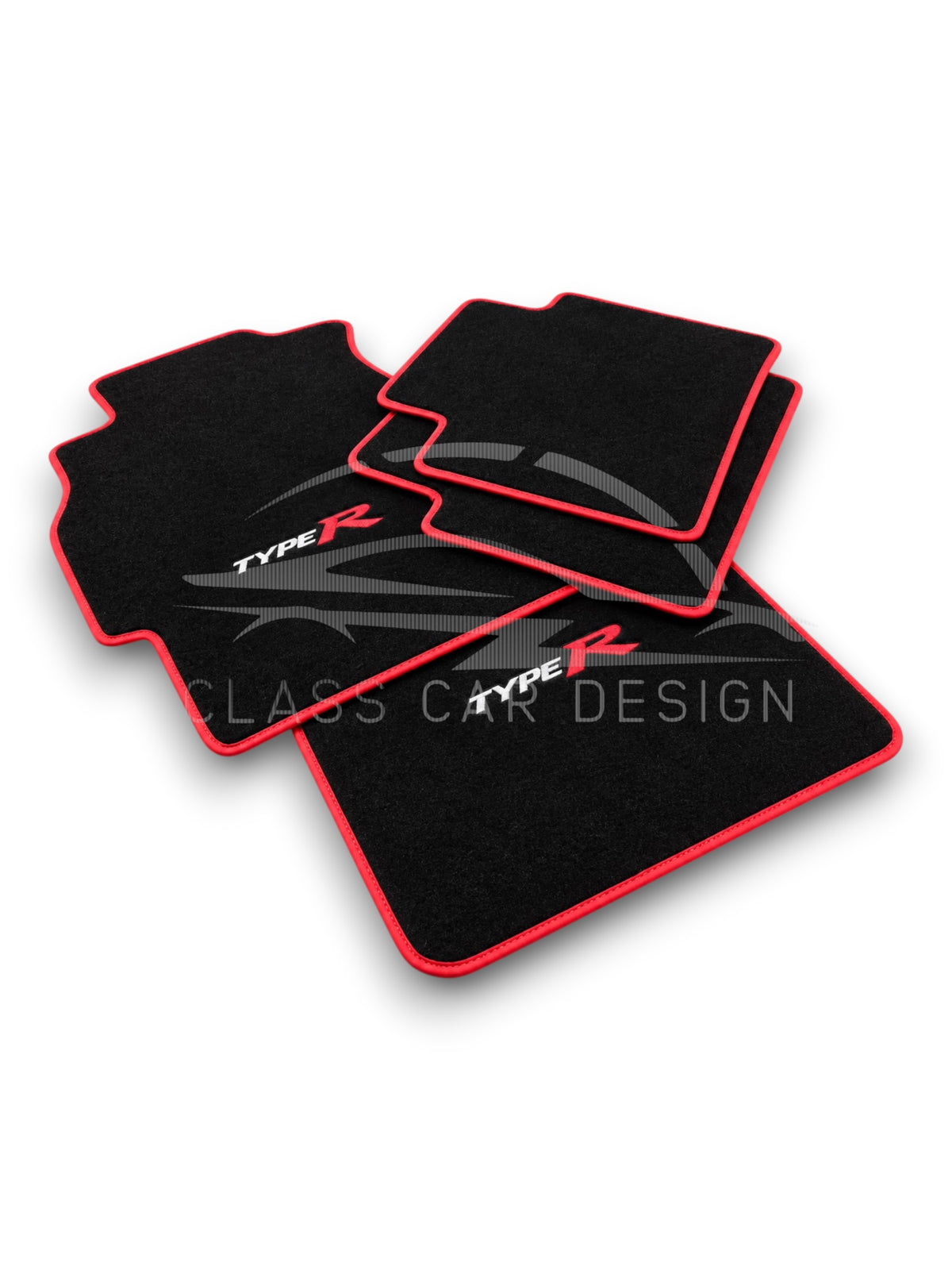 Honda Civic Sedan (2022+) Custom Fit Floor Mats Type R Red Edging - Front Floor Mats | Class Car Design