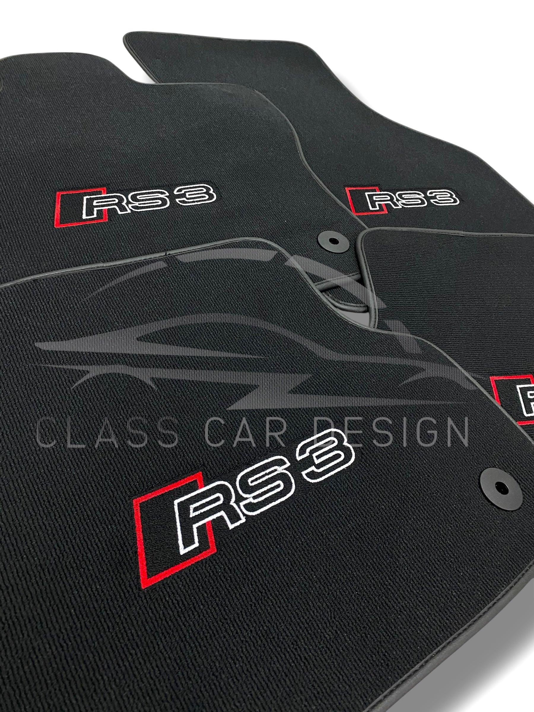 Audi RS 3 8Y 5-Door Sportback (2021-2024) Custom Fit Floor Mats Black Edging - Front Floor Mats | Class Car Design