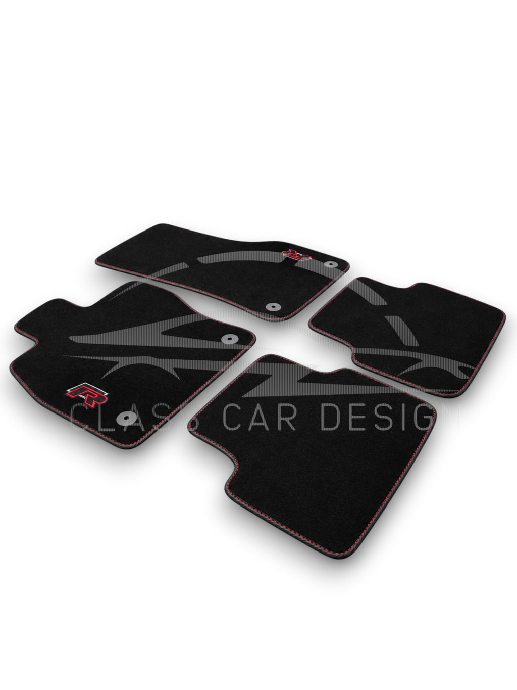 Volkswagen Tiguan (2024+) Custom Fit Floor Mats R Red Stitching - Front Floor Mats | Class Car Design