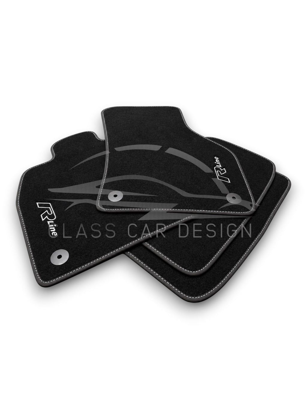 Volkswagen Polo 6N1 (1994-2000) Custom Fit Floor Mats R-Line White Stitching - Front Floor Mats | Class Car Design