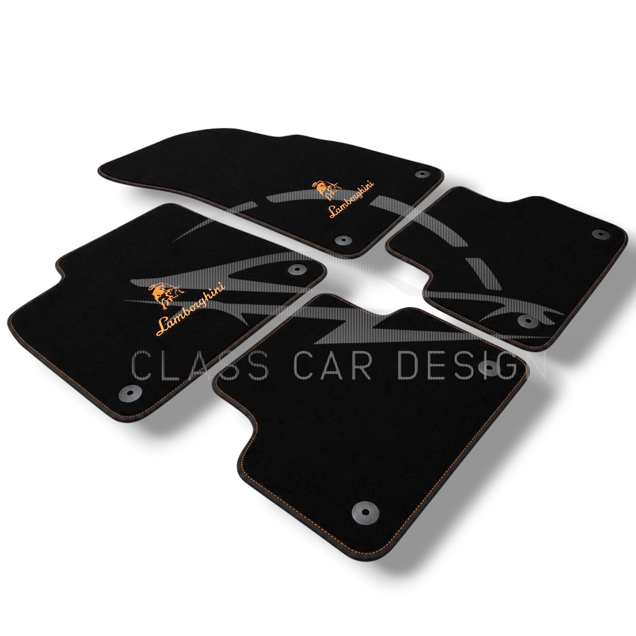 Lamborghini Temerario Custom Fit Floor Mats Gold Emblem - Front Floor Mats | Class Car Design