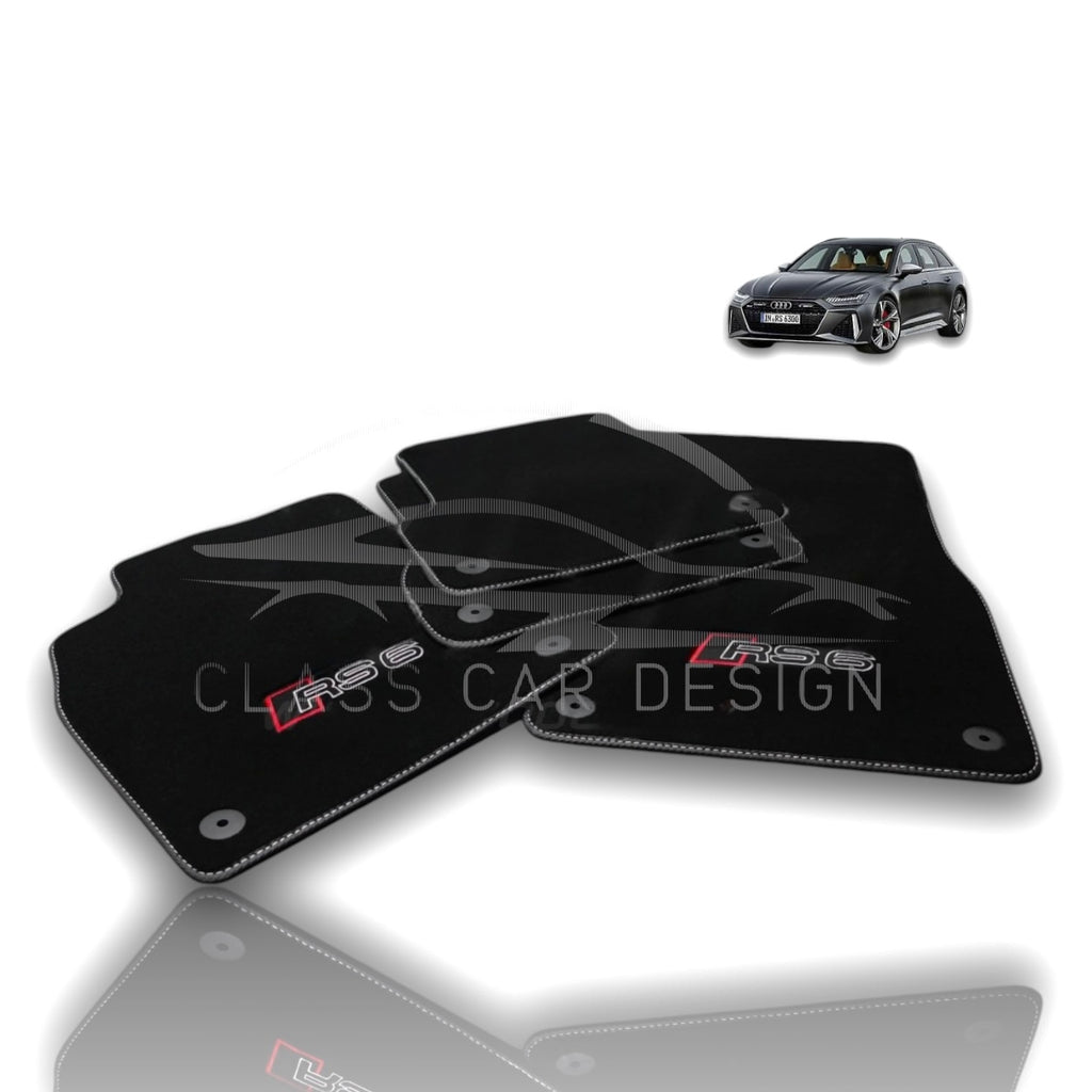 Audi RS 6 Plus C5 (2004) Custom Fit Floor Mats Gray Edging - Front Floor Mats | Class Car Design