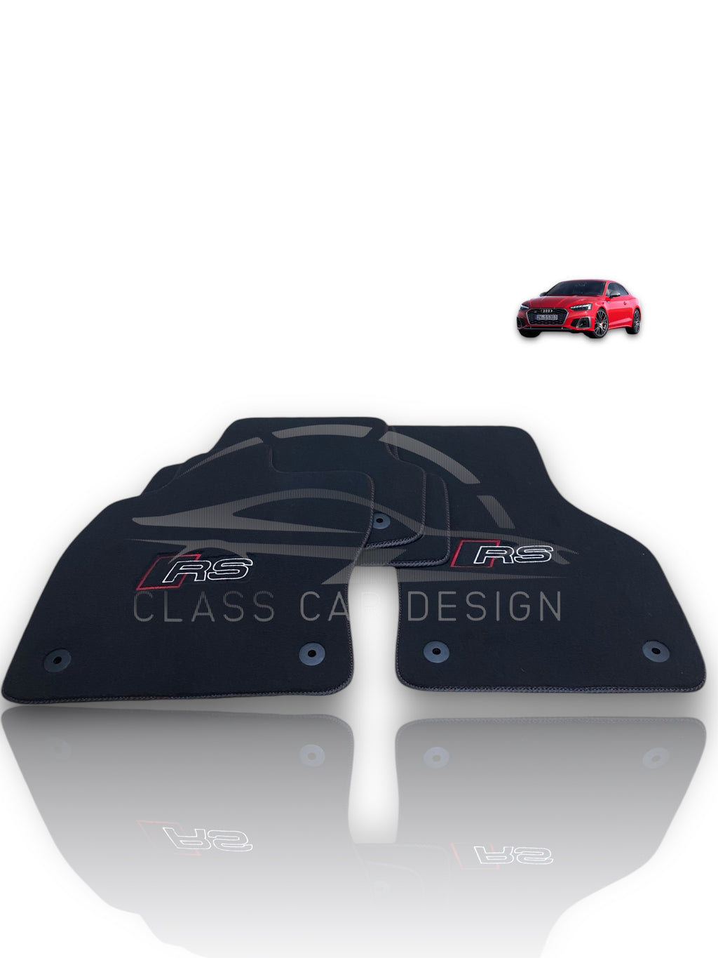 Audi RS 5 B8 2-Door Coupe (2010-2015) Custom Fit Floor Mats RS Edition - Driver Mat Detail | Class Car Design