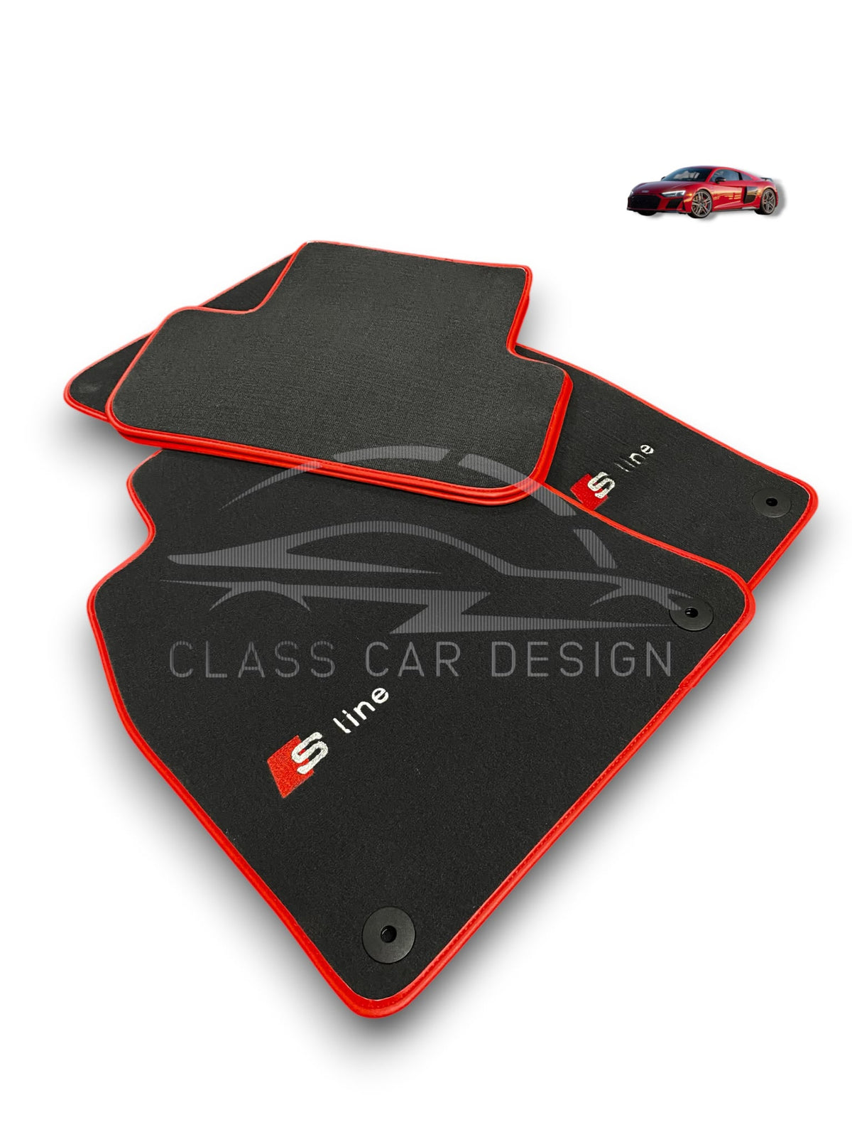 Audi Q5 FY Hybrid (2017-2023) Custom Fit Floor Mats S-Line - Driver Mat Detail | Class Car Design
