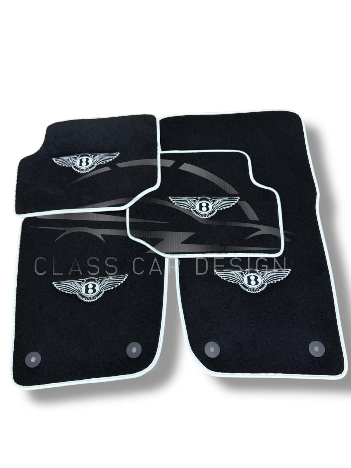 Bentley Arnage T (1998-2009) Custom Fit Floor Mats Mulliner White - Driver Mat Detail | Class Car Design