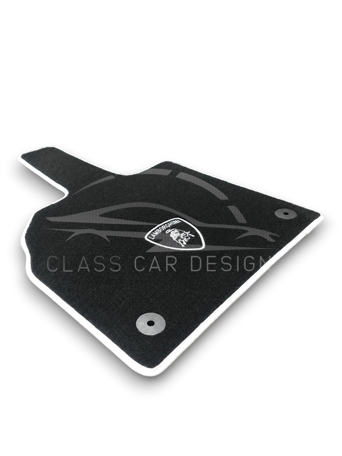 Lamborghini Gallardo Custom Fit Floor Mats Crest Red Stitching - Driver Mat Detail | Class Car Design