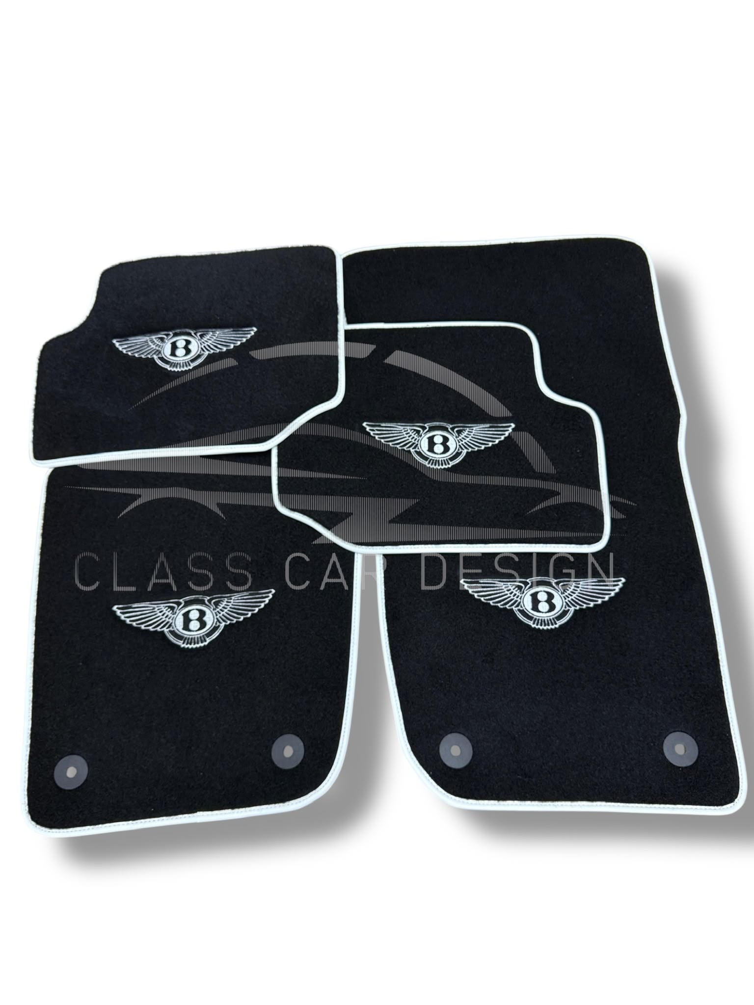 Bentley Continental GTC (2006-2011) Custom Fit Floor Mats Mulliner White - Driver Mat Detail | Class Car Design