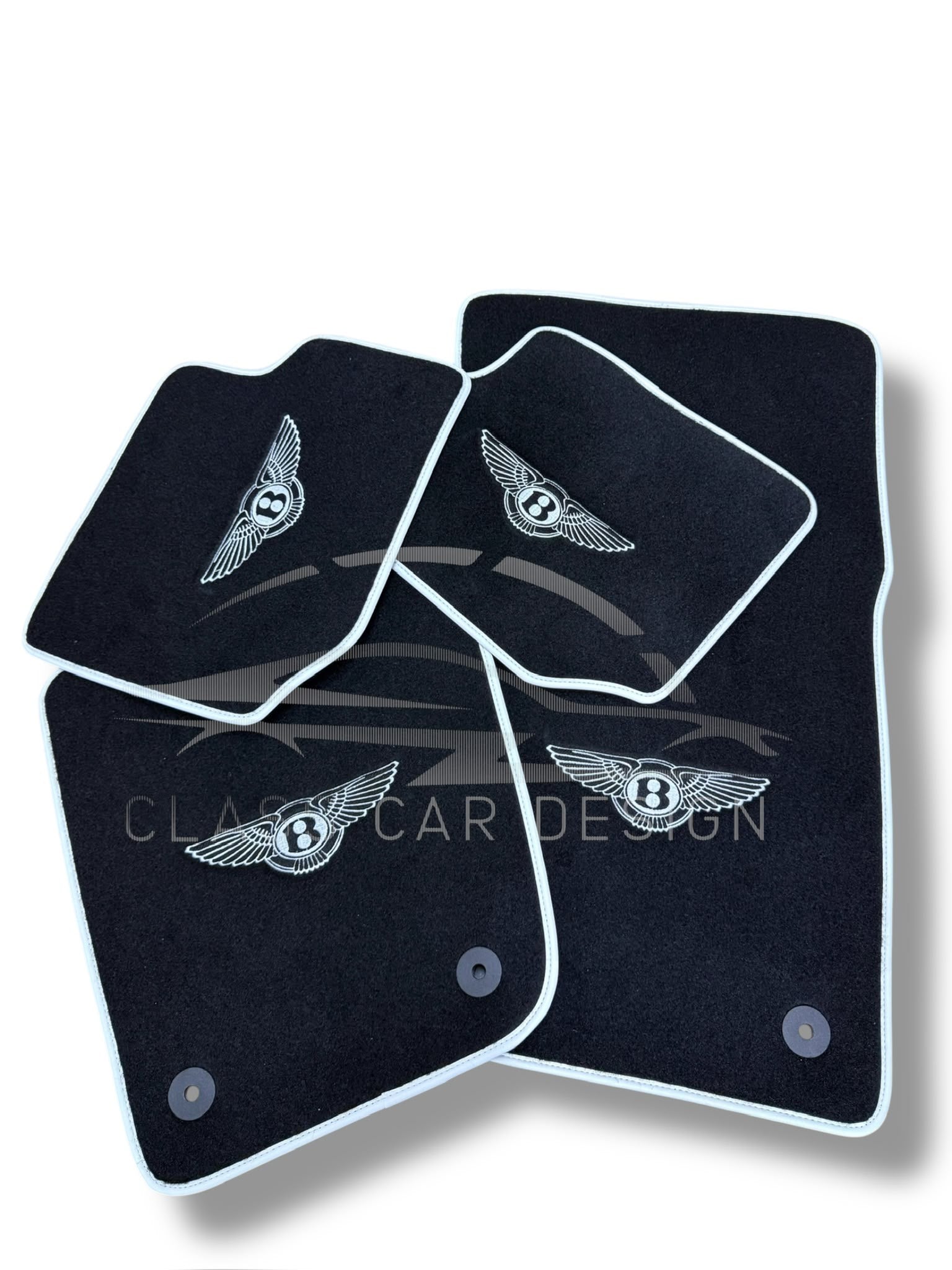 Bentley Arnage T (1998-2009) Custom Fit Floor Mats Mulliner White - Stitching Color Options | Class Car Design