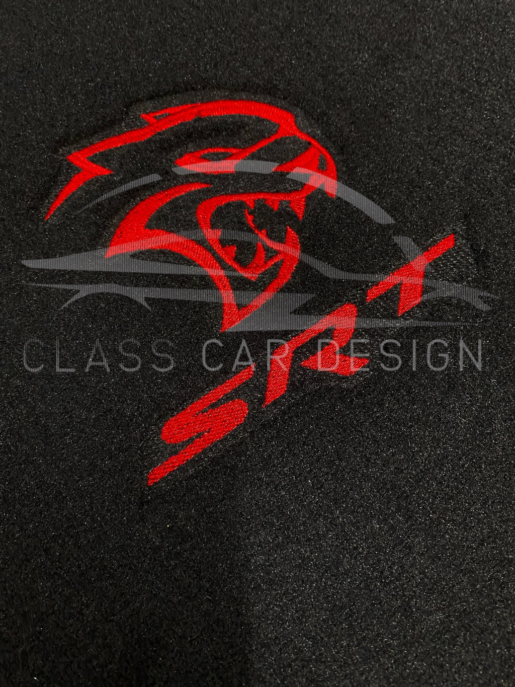 Dodge Challenger (2008+) Custom Fit Floor Mats SRT Hellcat Red - Stitching Color Options | Class Car Design