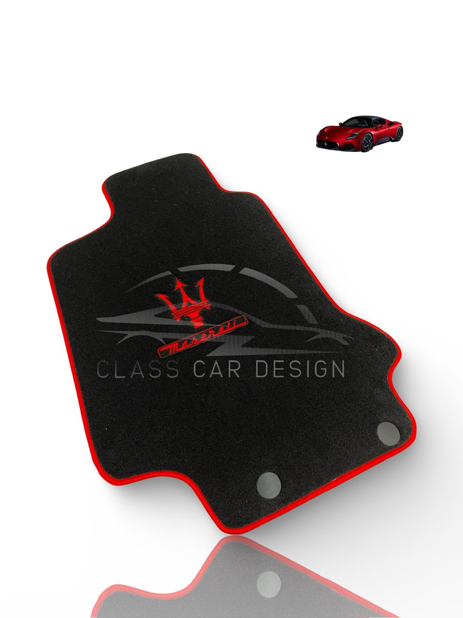 Maserati Grecale Custom Fit Floor Mats Trofeo Red - Stitching Color Options | Class Car Design