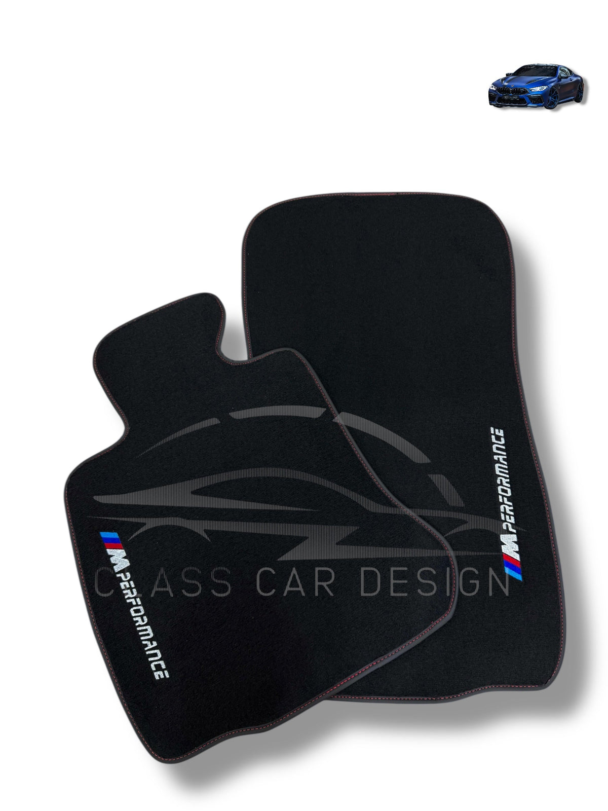 BMW Z3 E36 Conv. (1996-2002) Custom Fit Floor Mats M Performance Red Stitching - Edging Color Samples | Class Car Design