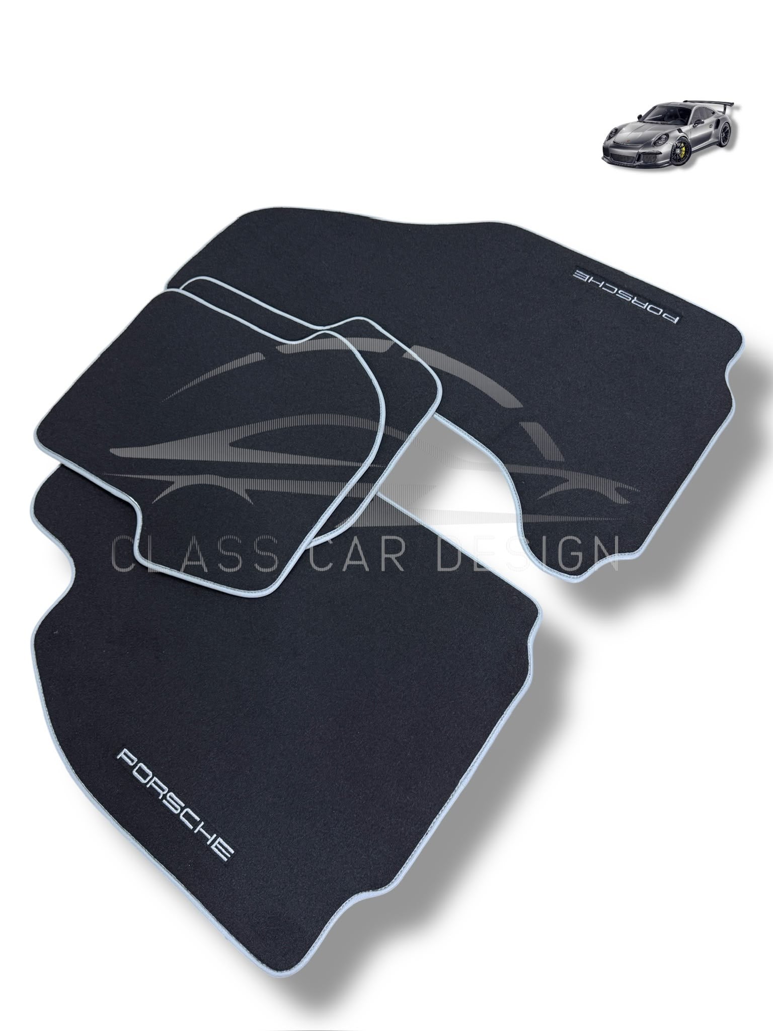 Porsche 911 996 (1998-2004) Custom Fit Floor Mats Blue Edging - Edging Color Samples | Class Car Design